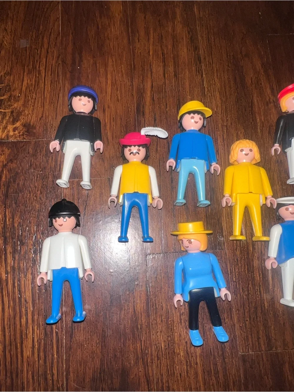 Vintage Playmobil Assorted Figures Lot people men women kids hats 1974